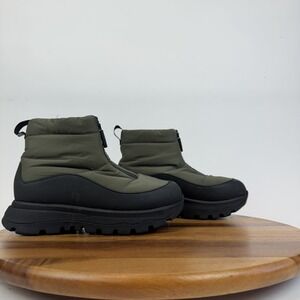 Womens Fitflop Neo-D-Hyker Waterproof Zip-Front Green Lined Outdoor Boots 6 EUC